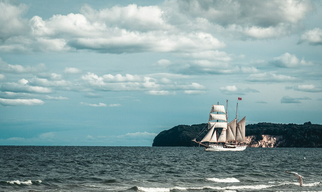 vintage sailing ship at sea