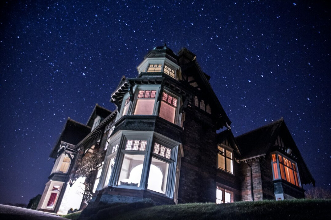 mysterious mansion at night