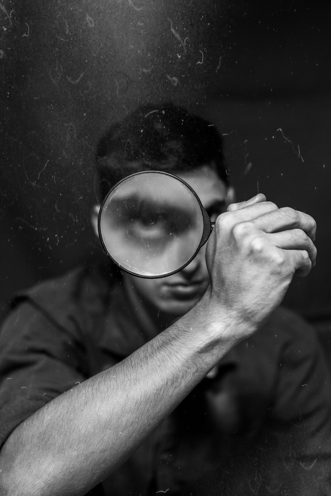 detective examining evidence